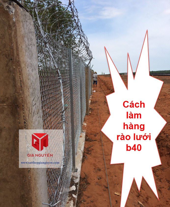 cách làm hàng rào bằng lưới b40